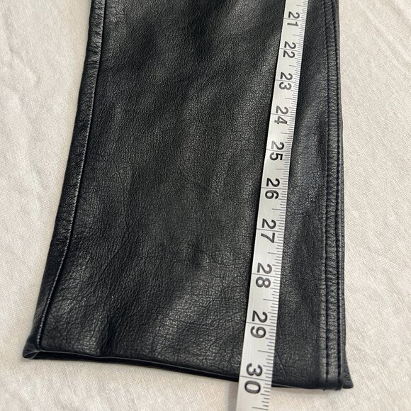 Wilsons Leather Black Pants Size 10 Waist 28" Straight Leg High Waist Lined 90s - Picture 10 of 10